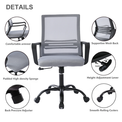 Office Chair | Adjustable Swivel Desk Chair with Lumbar Support