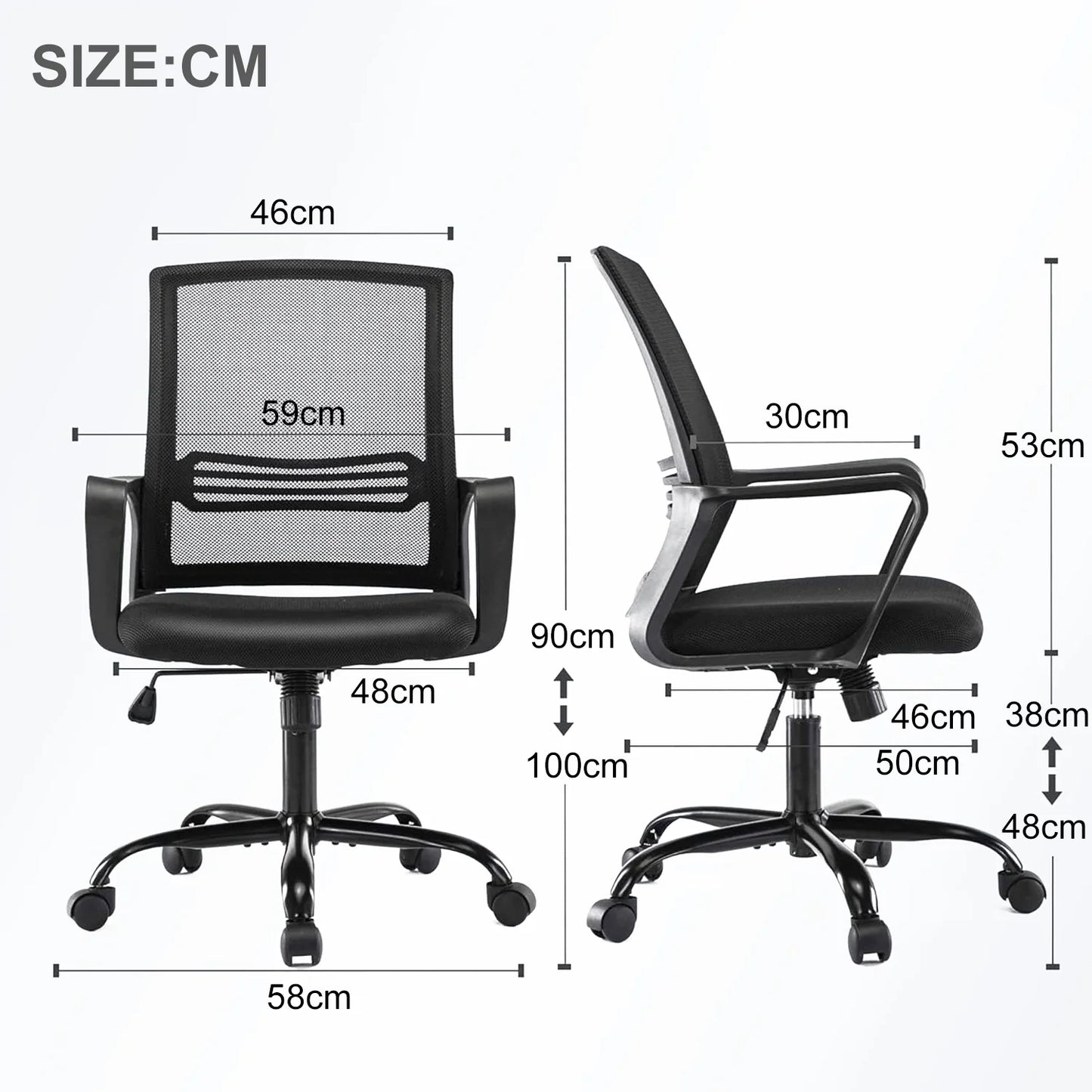 Office Chair | Adjustable Swivel Desk Chair with Lumbar Support
