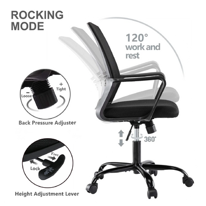 Office Chair | Adjustable Swivel Desk Chair with Lumbar Support