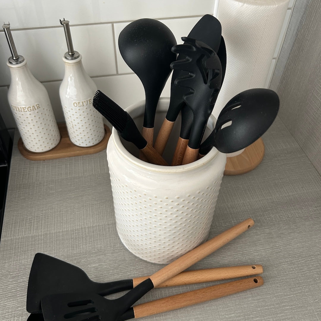 Essential Kitchen Utensils Set | BPA-Free Silicone with Ergonomic Design | Durable Tools for Healthy Cooking 1