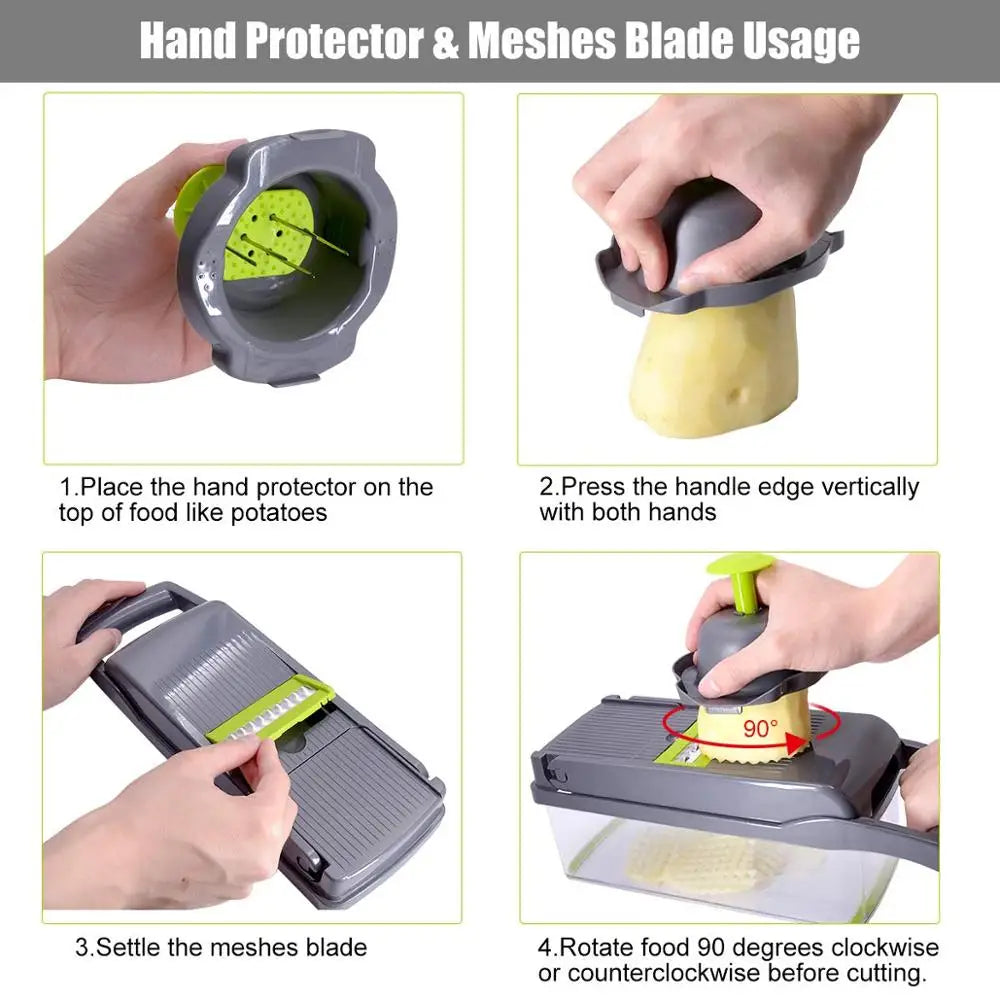 Vegetable Chopper | Manual Food Slicer Grater & Cutter for Kitchen