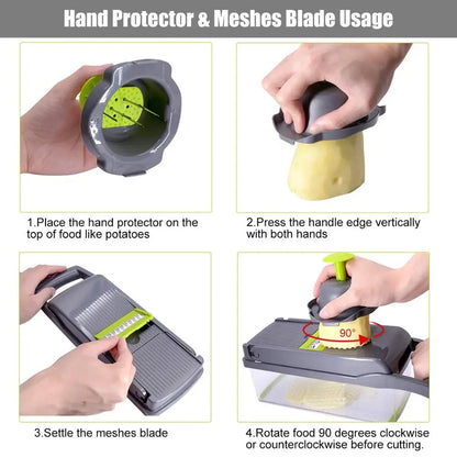 Vegetable Chopper | Manual Food Slicer Grater & Cutter for Kitchen