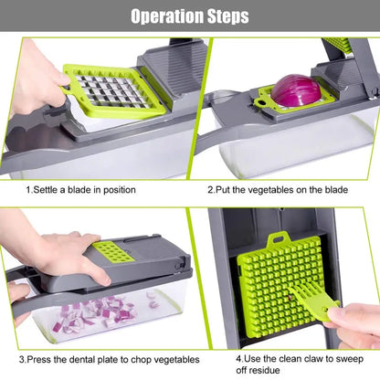 Vegetable Chopper | Manual Food Slicer Grater & Cutter for Kitchen