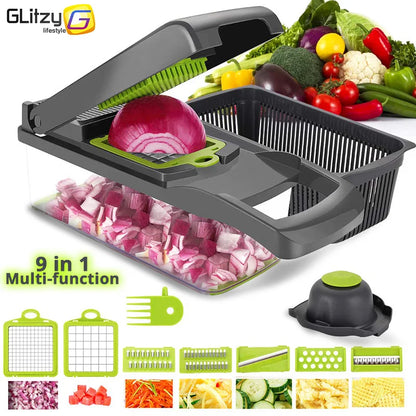 Vegetable Chopper | Manual Food Slicer Grater & Cutter for Kitchen