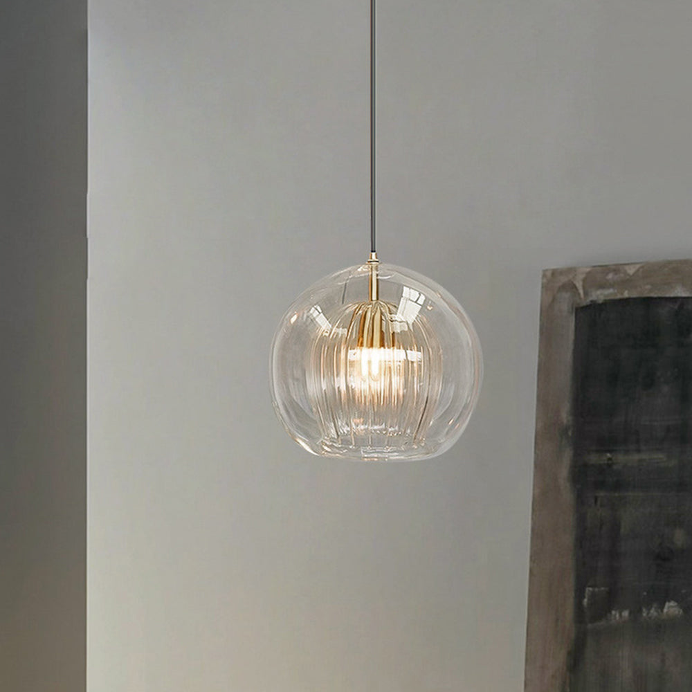 June Collection | Glass Globe Pendant Light with Clear & Amber Shades | Versatile Lighting for Modern Spaces 0