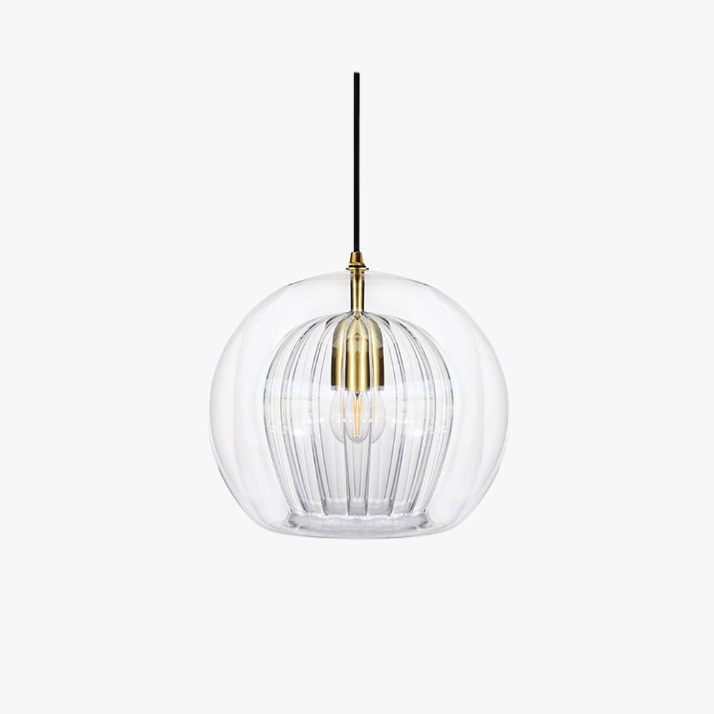 June Collection | Glass Globe Pendant Light with Clear & Amber Shades | Versatile Lighting for Modern Spaces 1