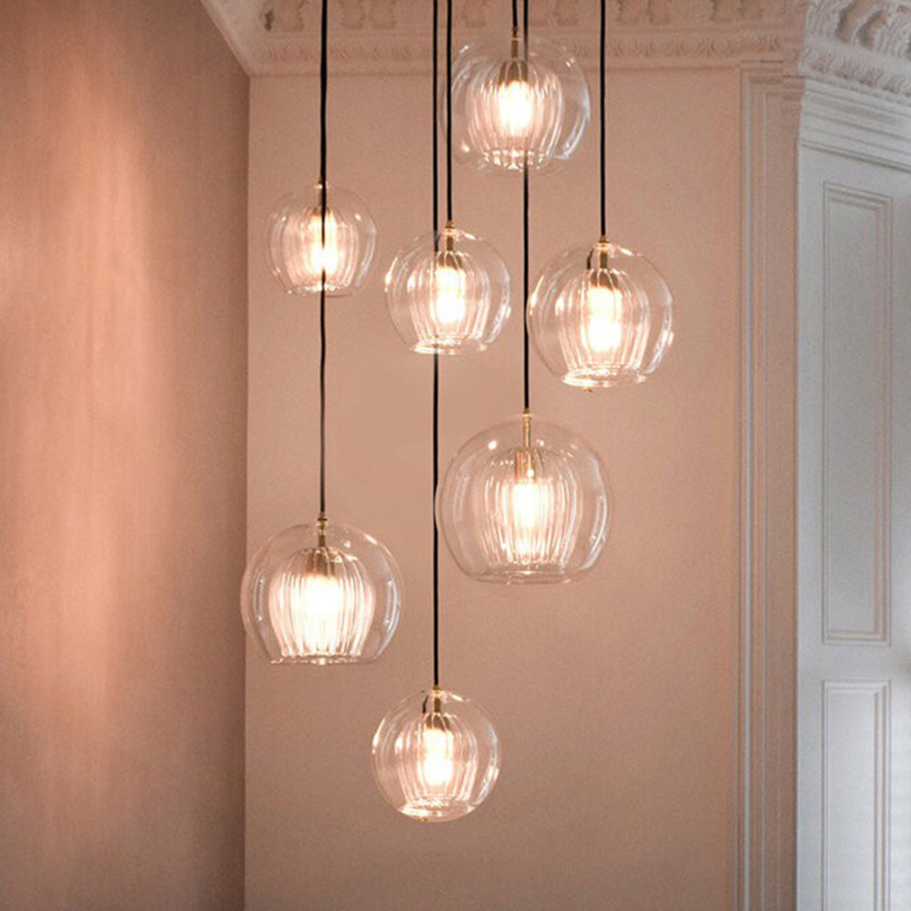 June Collection | Glass Globe Pendant Light with Clear & Amber Shades | Versatile Lighting for Modern Spaces 3