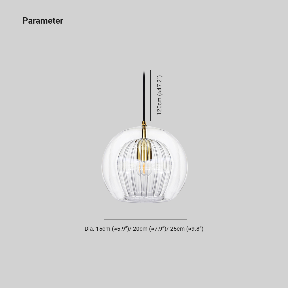 June Collection | Glass Globe Pendant Light with Clear & Amber Shades | Versatile Lighting for Modern Spaces 4