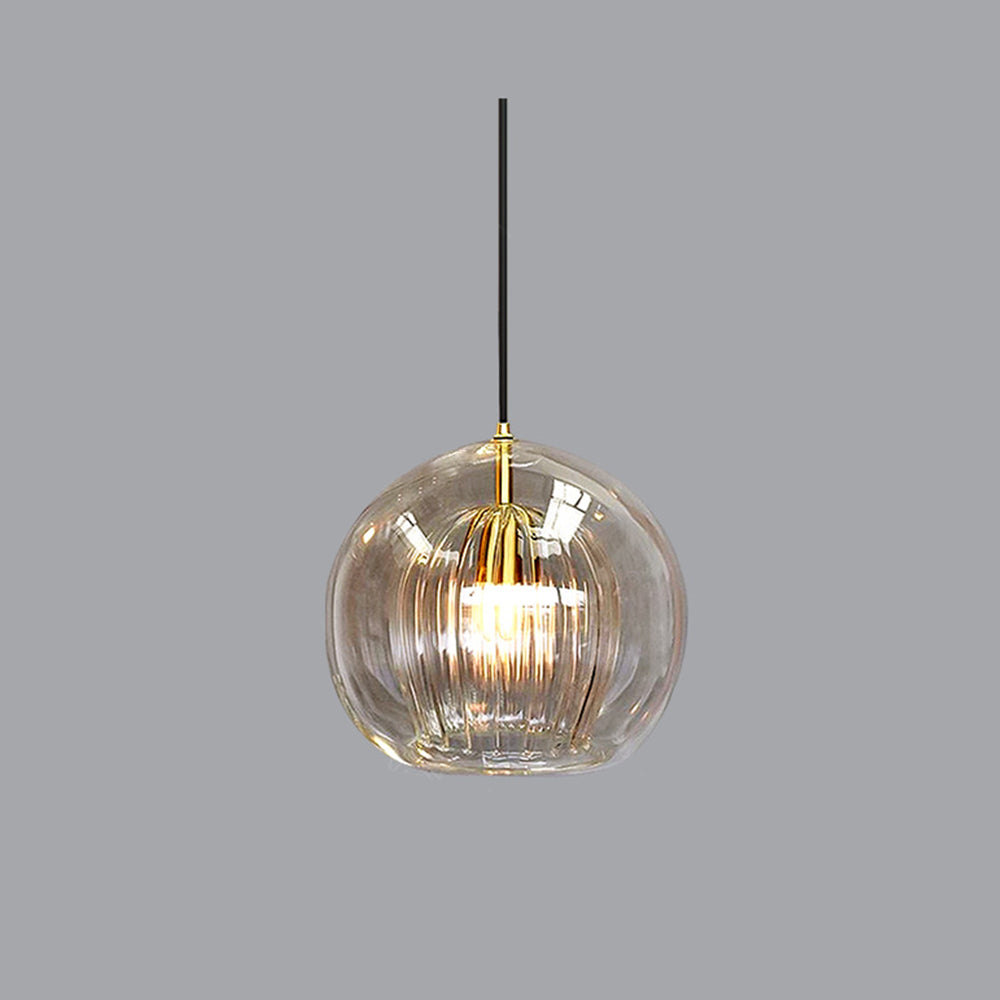 June Collection | Glass Globe Pendant Light with Clear & Amber Shades | Versatile Lighting for Modern Spaces 5