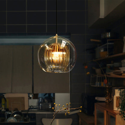 June Collection | Glass Globe Pendant Light with Clear & Amber Shades | Versatile Lighting for Modern Spaces 9