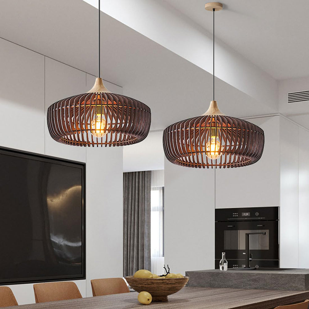 Muto | Nordic Japanese Pendant Light with Exquisite Dome Shape | Elegant Wood Design for Cozy Ambiance 2