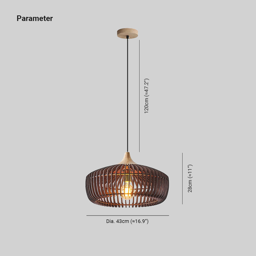 Muto | Nordic Japanese Pendant Light with Exquisite Dome Shape | Elegant Wood Design for Cozy Ambiance 3