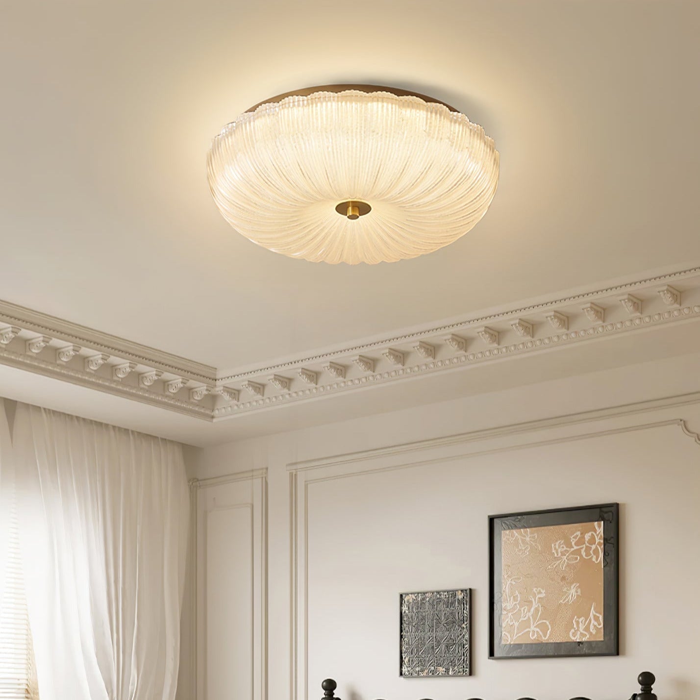 Ripple Glass | Halo Ceiling Light with Textured Design | Elegant Illumination for Any Room 10