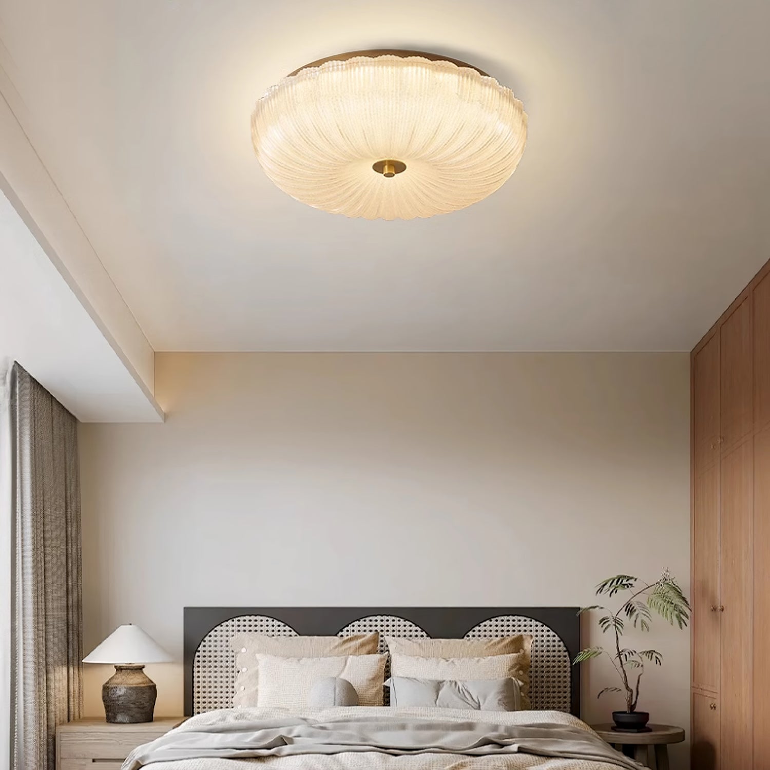 Ripple Glass | Halo Ceiling Light with Textured Design | Elegant Illumination for Any Room 2