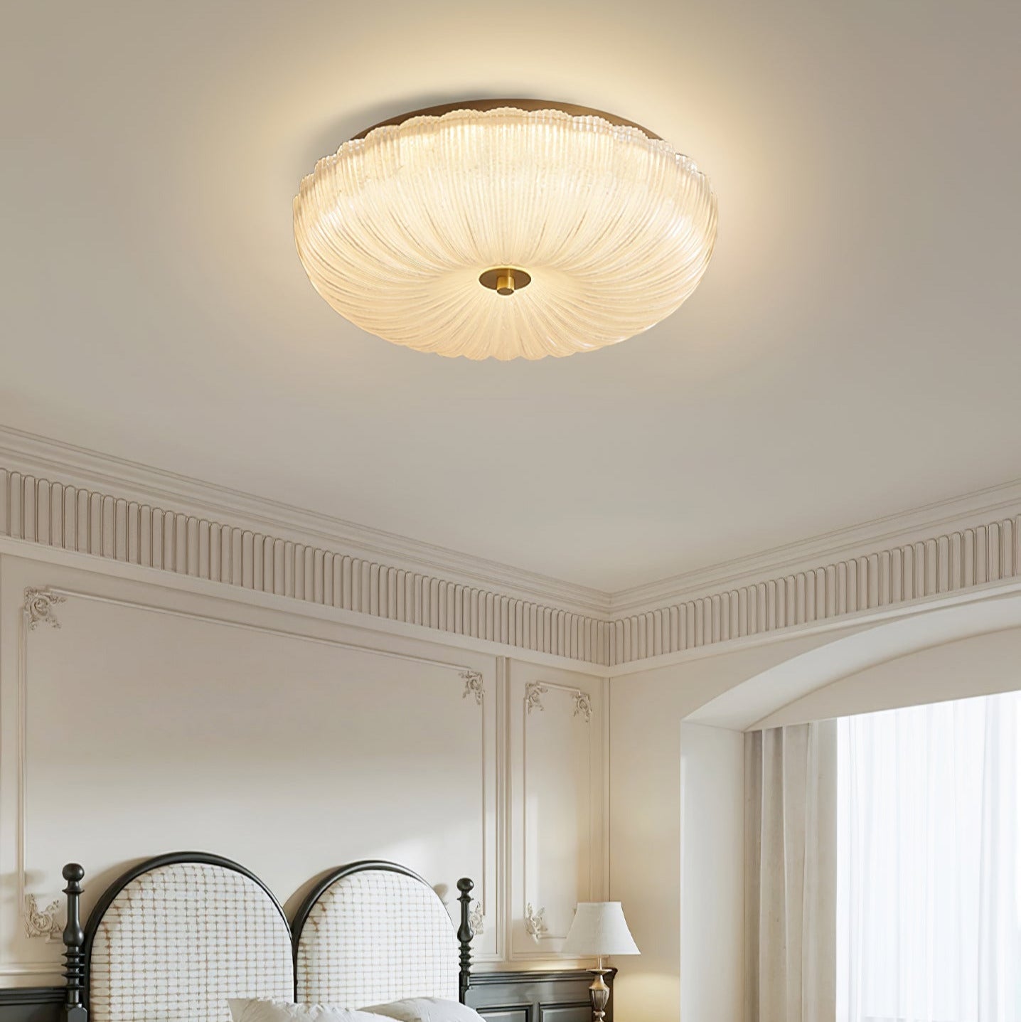 Ripple Glass | Halo Ceiling Light with Textured Design | Elegant Illumination for Any Room 4