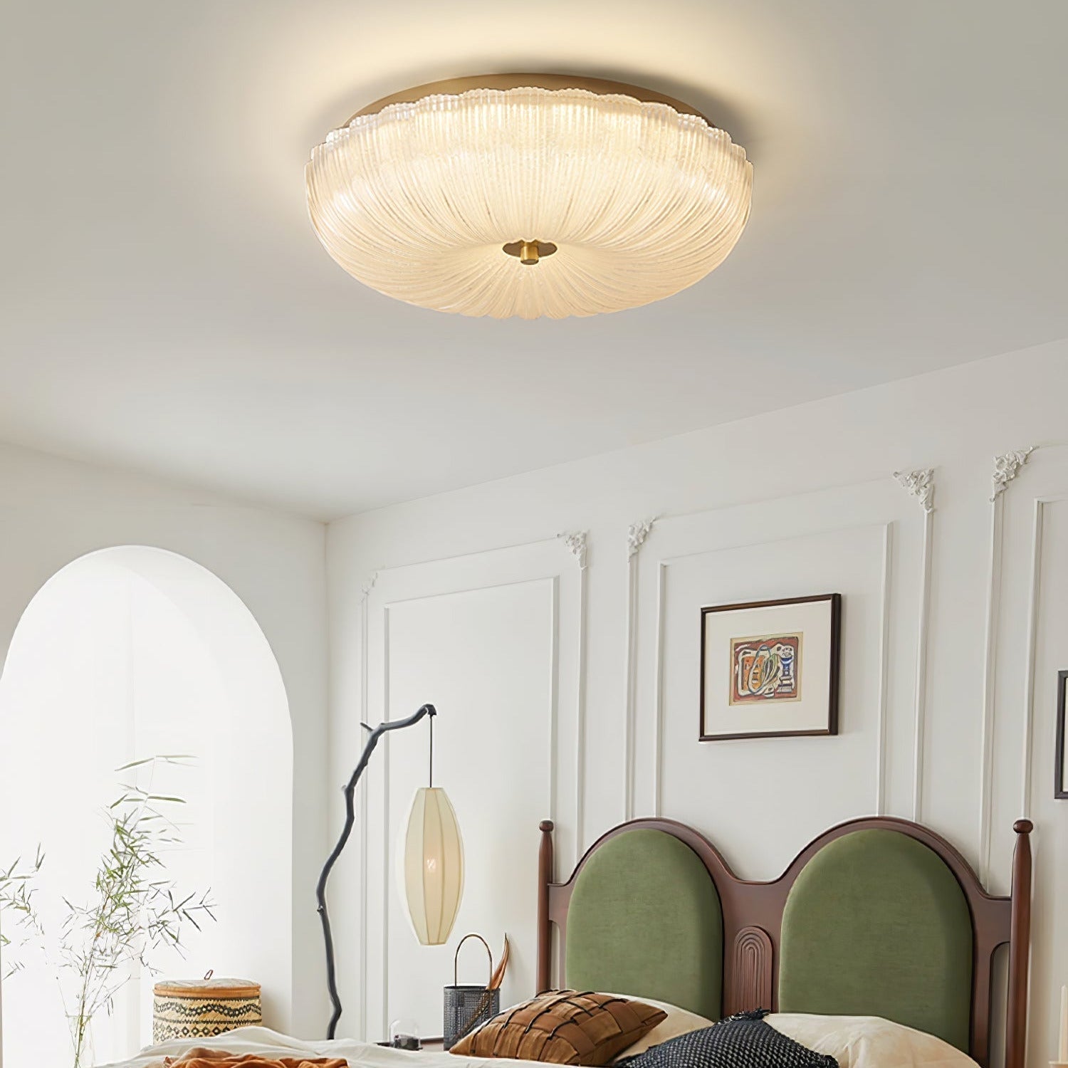 Ripple Glass | Halo Ceiling Light with Textured Design | Elegant Illumination for Any Room 7