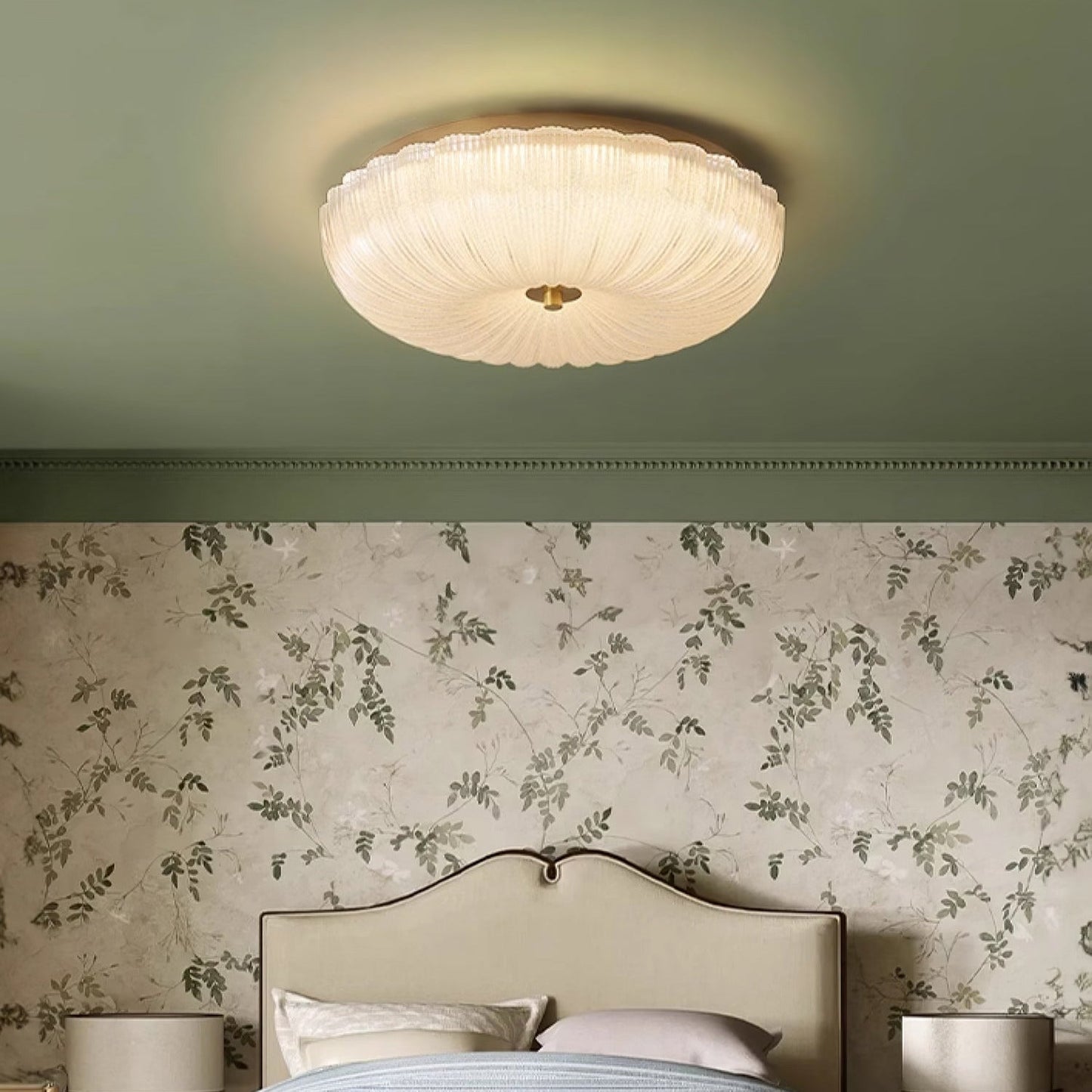 Ripple Glass | Halo Ceiling Light with Textured Design | Elegant Illumination for Any Room 8