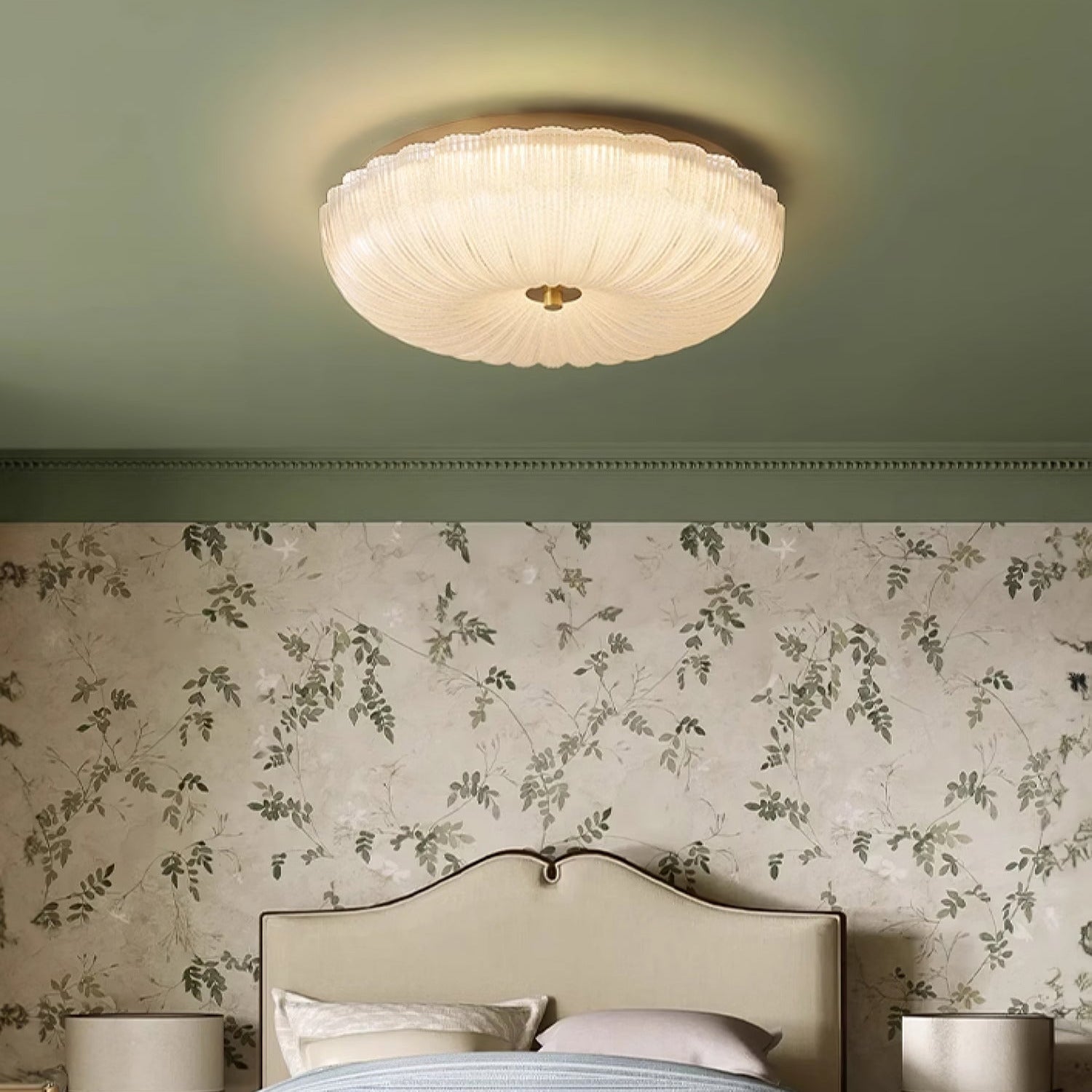 Ripple Glass | Halo Ceiling Light with Textured Design | Elegant Illumination for Any Room 9