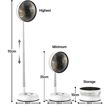 Oscillating Tower Fan | Portable Rechargeable with Remote Control