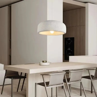 Minimalist cord pendant light dining room installation