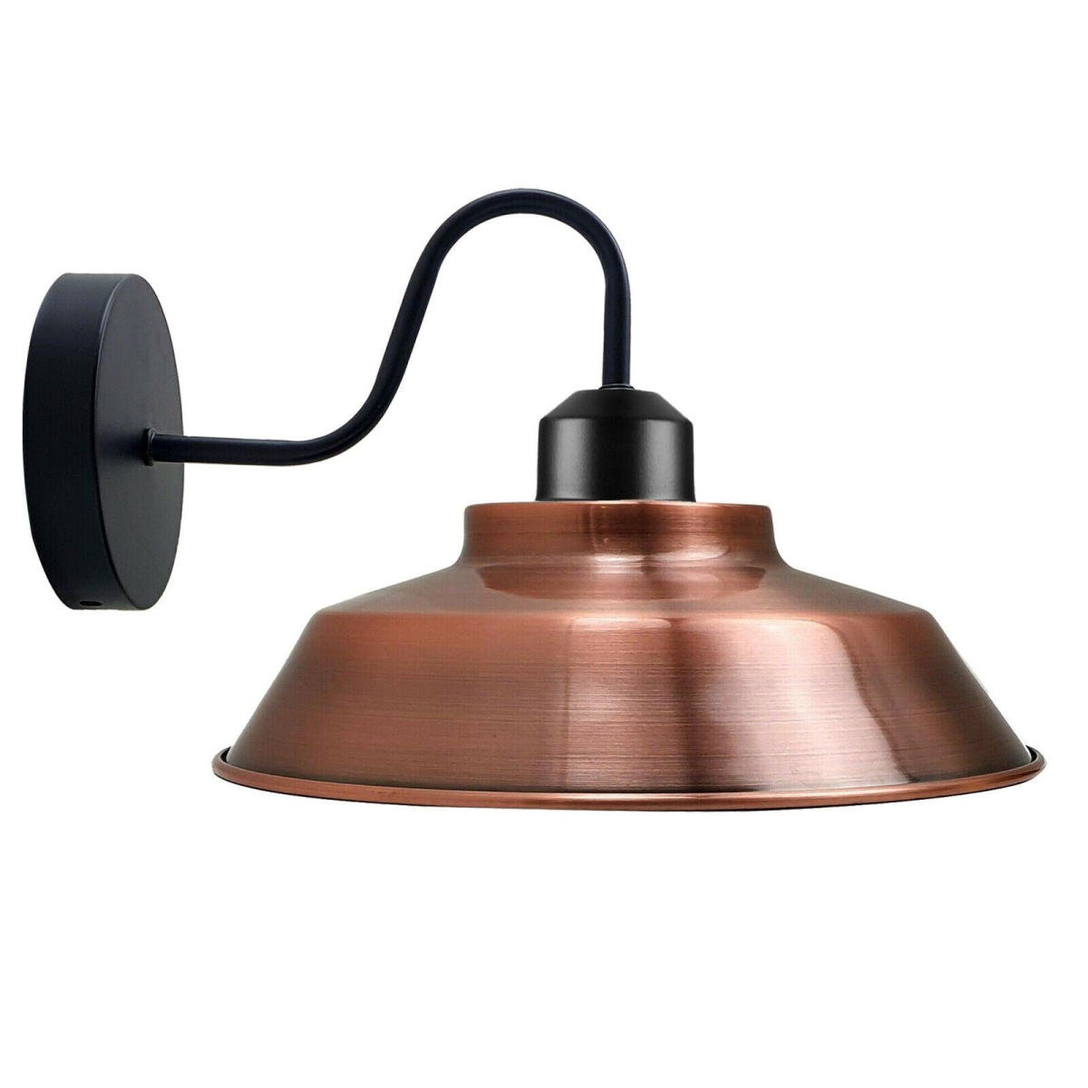 Gooseneck barn wall light, copper with bulb