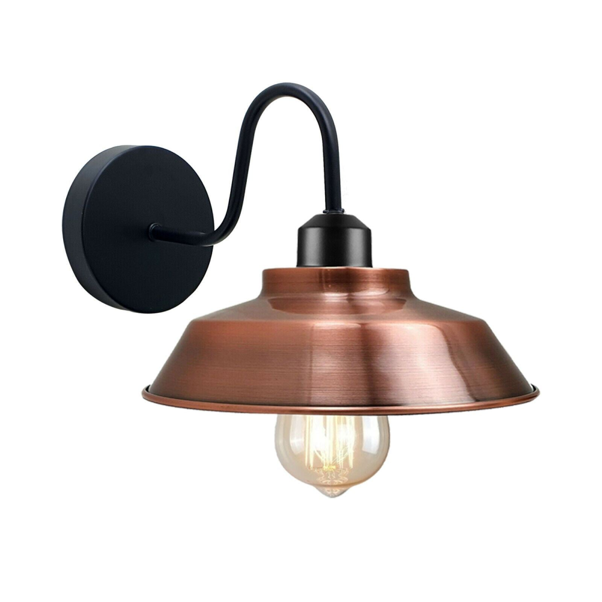 Gooseneck barn wall light, satin nickel