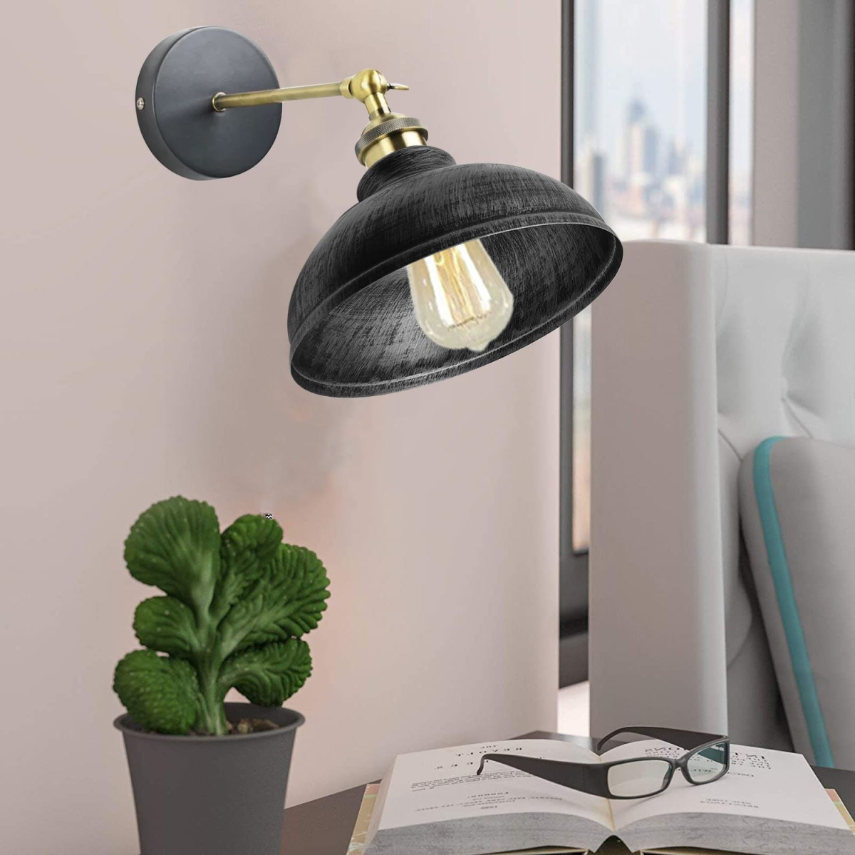 Vintage industrial dome wall light fitting instructions