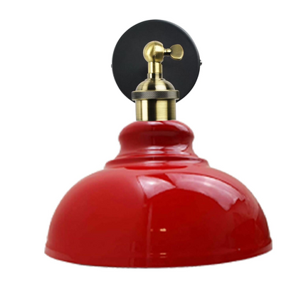 Vintage industrial dome wall light shade detail