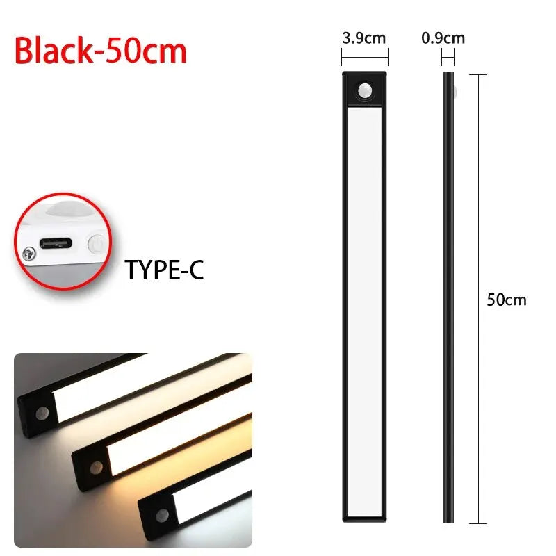 Kitchen cabinet strip light illuminating countertop