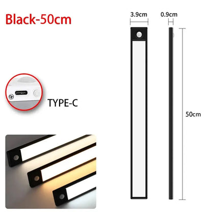 Kitchen cabinet strip light illuminating countertop