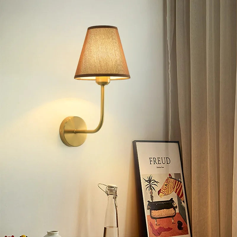 Vintage wall lamp shade texture and material close-up