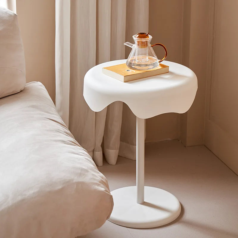 Round Bedside Table | Small Accent Side Table for Living Room