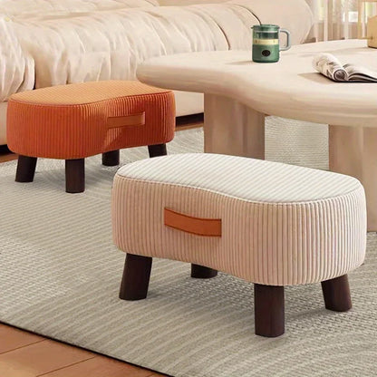 Padded shoe bench ottoman hallway entryway seat front view