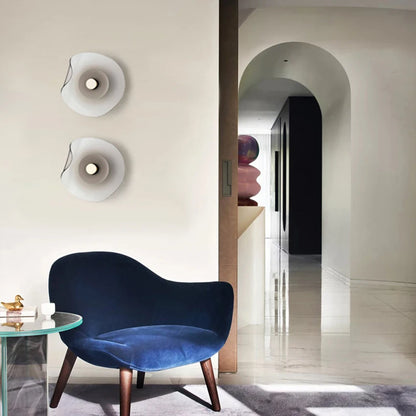 Glass Wall Light | Nordic Round Wall Lamp for Bedroom, Bedside, Hallway & Bathroom Mirror | Cognac or Grey Glass Sconce, Ø25cm