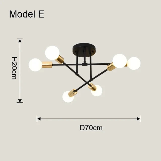 Minimalist ceiling light adjustable cord length