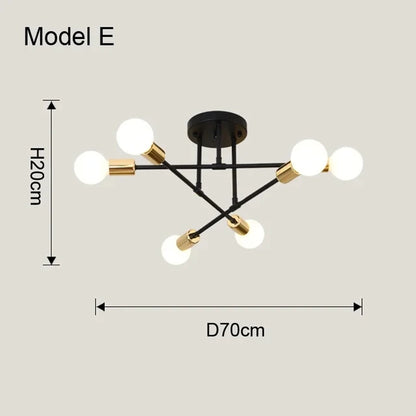 Minimalist ceiling light adjustable cord length