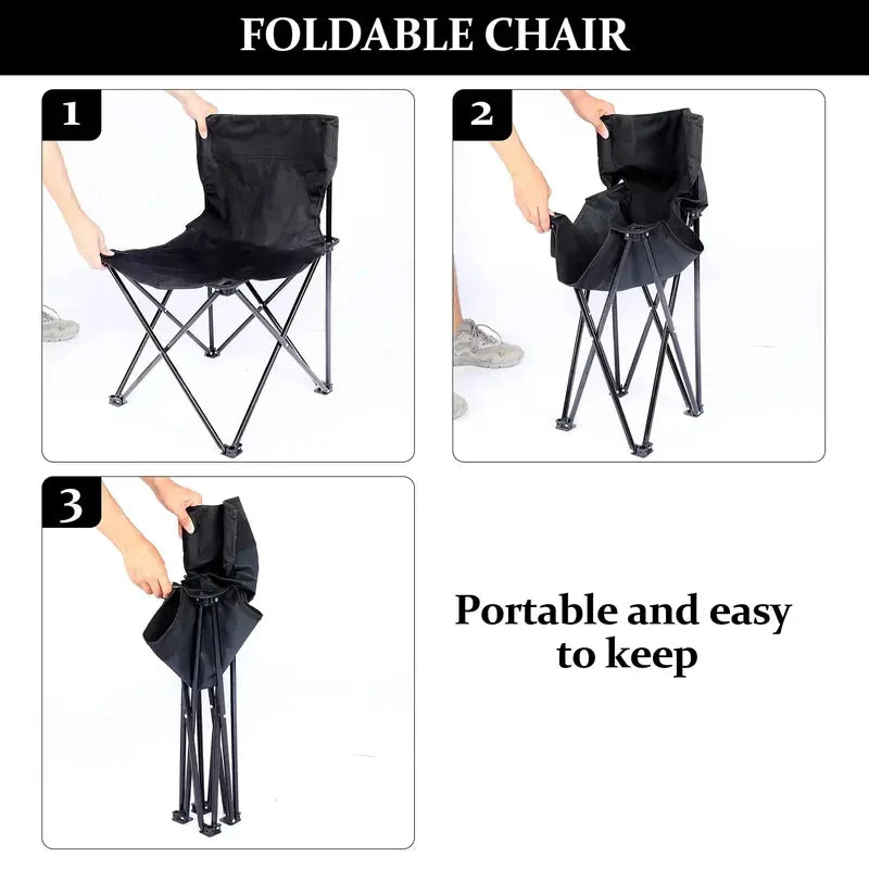Foldable Camping Chair | Portable Lightweight with Side Pocket