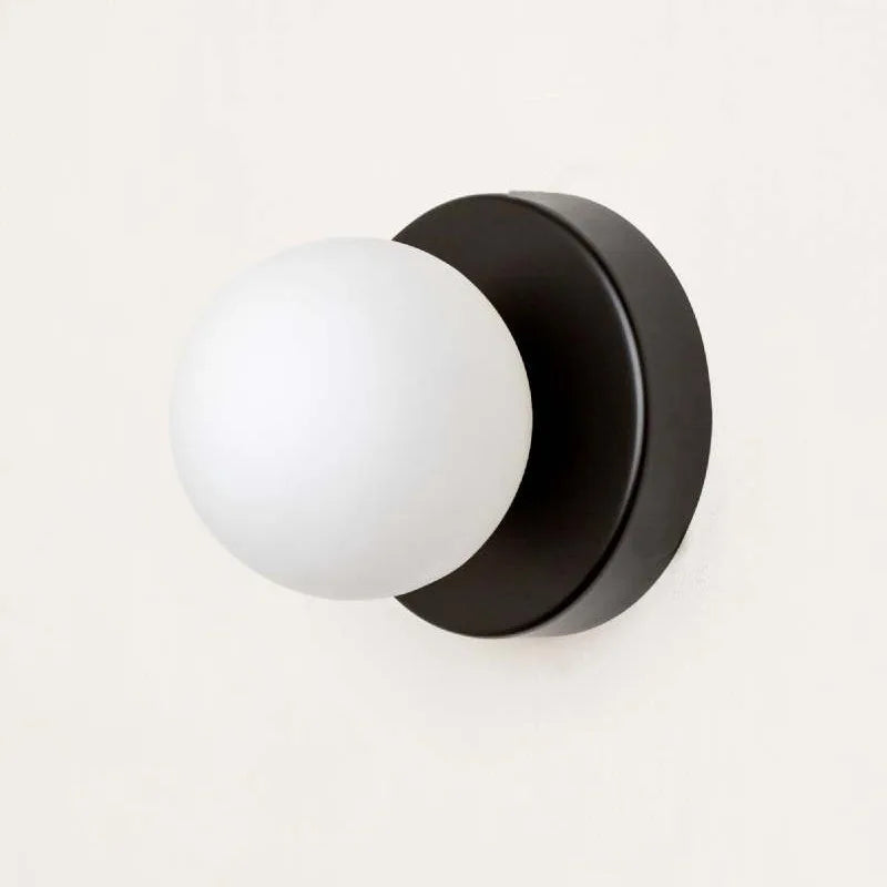 Glass Wall Light | Mini Macaron Globe Sconce for Bedside, Children's Room, Hallway & Porch | Cream, Black, Sage, Oxblood or Terracotta, 10 or 12cm