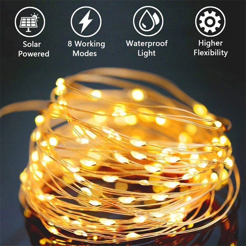Solar Fairy Lights | Outdoor Waterproof LED Garden Path Lights IP65