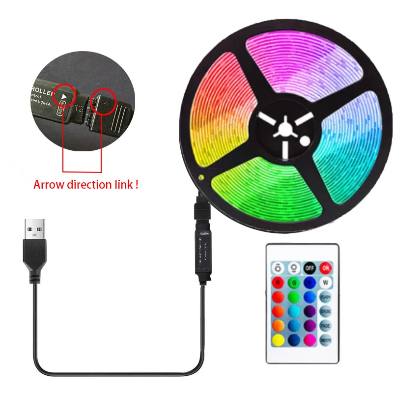 RGB LED Strip Lights | Colour Changing USB TV Backlight with Remote