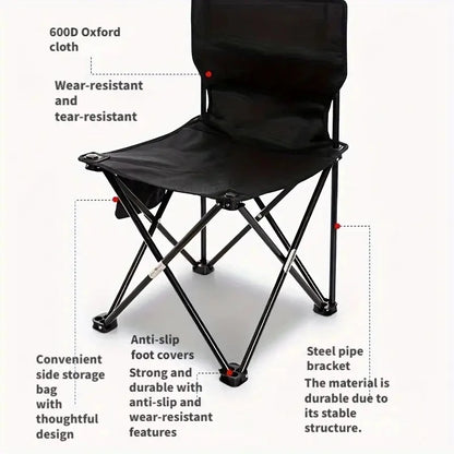 Foldable Camping Chair | Portable Lightweight with Side Pocket