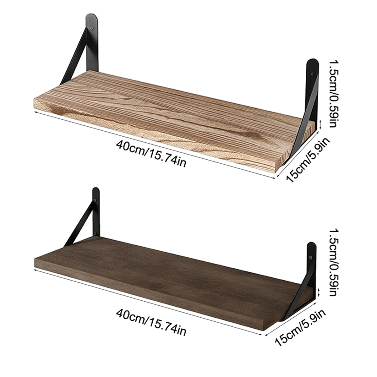 Floating Wall Shelves | Wooden Mounted Display Shelf White & Walnut
