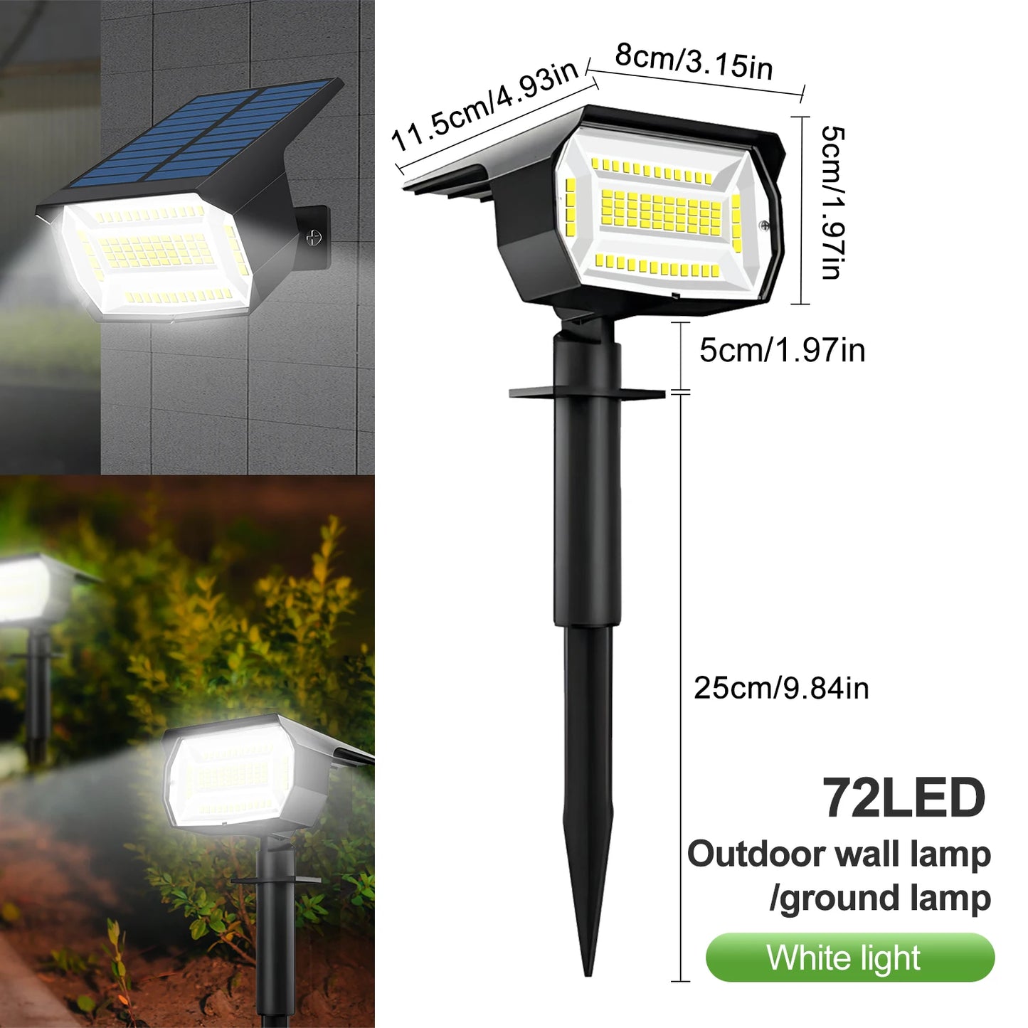 Garden landscape light illuminating tree and shrub