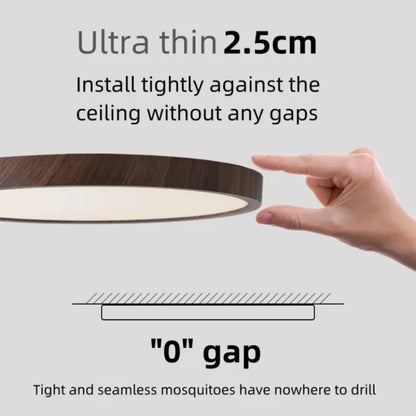 Wood grain ceiling light natural oak finish round