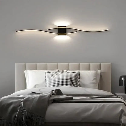 LED wall light installed bedroom bedside illuminated