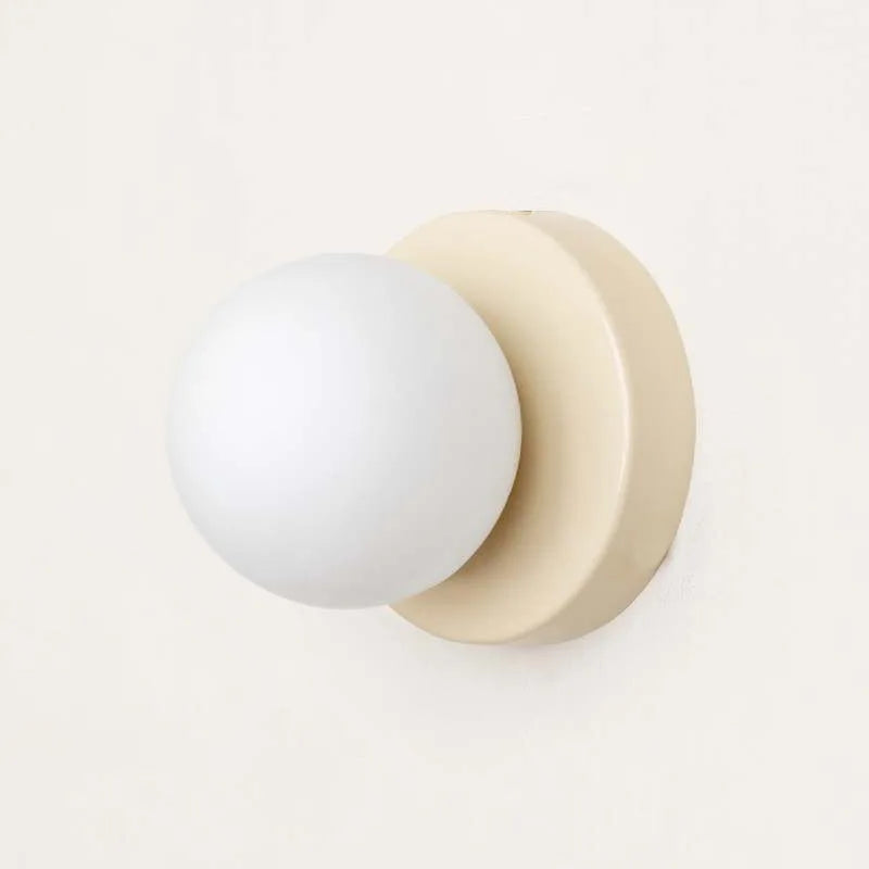 Glass Wall Light | Mini Macaron Globe Sconce for Bedside, Children's Room, Hallway & Porch | Cream, Black, Sage, Oxblood or Terracotta, 10 or 12cm