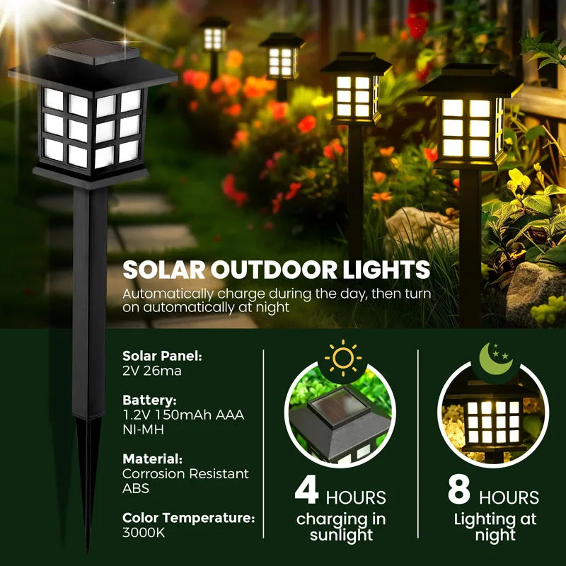 Solar Pathway Lights 8-Pack | Outdoor Garden Stake Lights