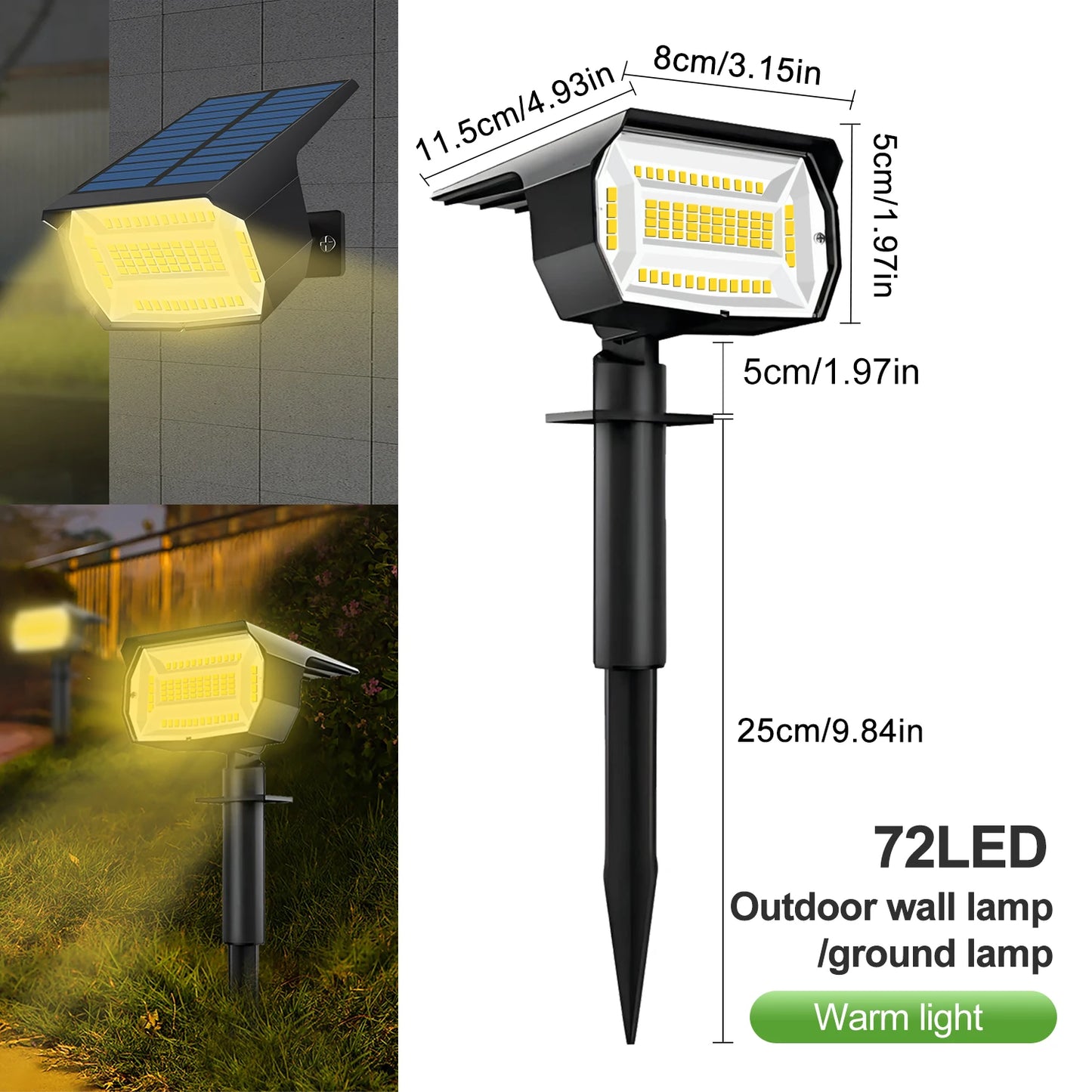 Solar spotlight RGB colour changing mode