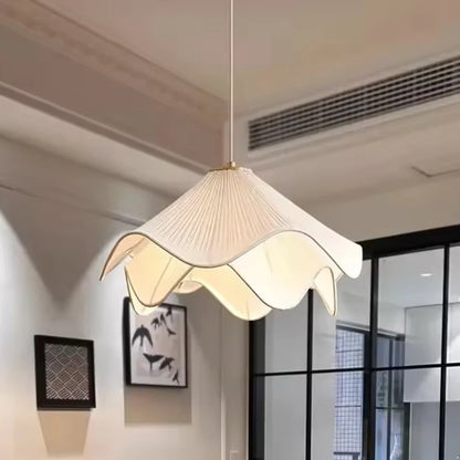 Fabric Pendant Light | White Flower Petal Ceiling Lamp for Dining Room, Bedroom & Living Room | Layered Cloth Lampshade E27, 30, 40, 50 or 60cm