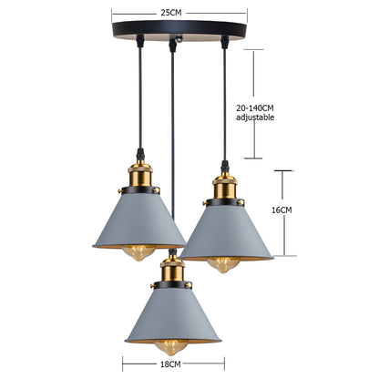 Loft | Industrial Retro Pendant Light – Single & 3-Light Cluster, E27